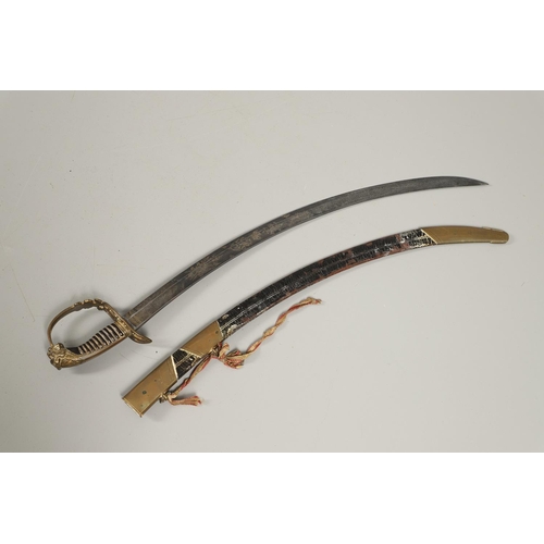 67 - AN 1803 PATTERN BRITISH INFANTRY OFFICER's  SWORD AND SCABBARD BY OSBORN AND GUNBY. With a 75cm curv... 