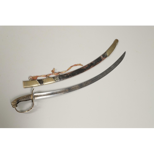 67 - AN 1803 PATTERN BRITISH INFANTRY OFFICER's  SWORD AND SCABBARD BY OSBORN AND GUNBY. With a 75cm curv... 