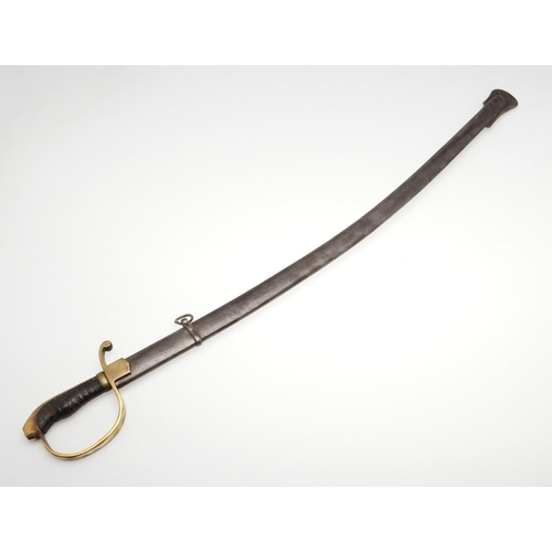 68 - NO LOT. (A FIRST WORLD WAR TURKISH CAVALRY TROOPER's  SWORD AND SCABBARD.)  PLEASE NOTE: THIS HAS BE... 