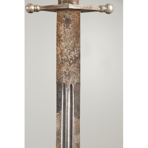 71 - A 19TH CENTURY SCOTTISH BROADSWORD. With a broad, pointed 71cm blade with double fullers, straight c... 