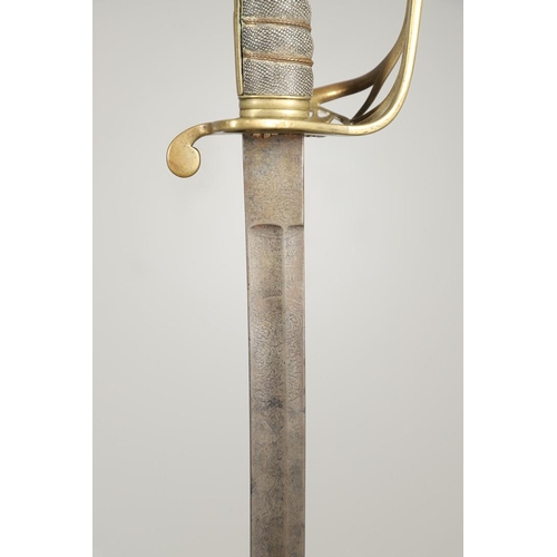 77 - A VICTORIAN 1845 PATTERN SWORD. With an 82cm slightly curved fullered and pointed blade with flat ba... 