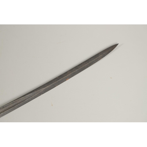 77 - A VICTORIAN 1845 PATTERN SWORD. With an 82cm slightly curved fullered and pointed blade with flat ba... 