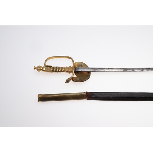 79 - AN 1855 PATTERN STATE OFFICIAL's  SWORD AND SCABBARD. With a 72cm tapering pointed blade marked with... 