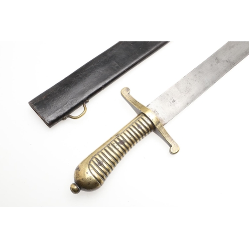 82 - A GERMAN 1845 PATTERN INFANTRY SHORT SWORD AND SCABBARD. With a 47.5cm pointed sharpened single edge... 