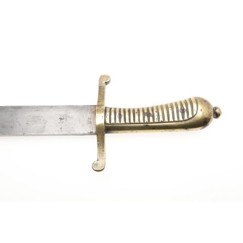 82 - A GERMAN 1845 PATTERN INFANTRY SHORT SWORD AND SCABBARD. With a 47.5cm pointed sharpened single edge... 