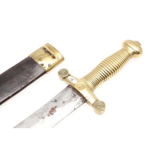 83 - AN 1831 PATTERN FRENCH ARTILLERY SHORT SWORD AND SCABBARD. With a 48cm double edged pointed blade wi... 