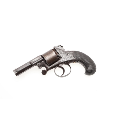 9 - AN UNUSUAL MID 19TH CENTURY PERCUSSION REVOLVER BY VEISEY AND SON OF BIRMINGHAM. With a 9.5cm 120 bo... 