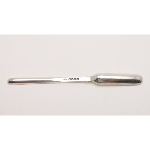 10 - A GEORGE IV SILVER MARROW SCOOP. by Jonathan Hayne, London 1828; 8.25