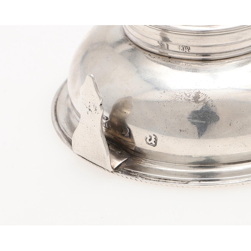 160 - A GEORGE III SILVER WINE FUNNEL, BY HESTER BATEMAN. with a corded border and a tapering spout, Londo... 