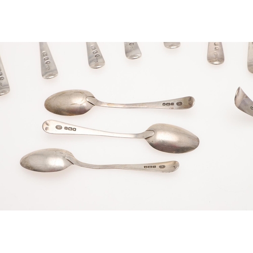 19 - MIXED SILVER TEASPOONS & CONDIMENT SPOONS. including a George III set of 6 teaspoons, by Peter, Ann ... 