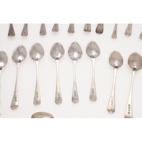 19 - MIXED SILVER TEASPOONS & CONDIMENT SPOONS. including a George III set of 6 teaspoons, by Peter, Ann ... 