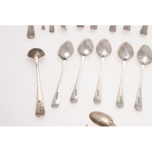 19 - MIXED SILVER TEASPOONS & CONDIMENT SPOONS. including a George III set of 6 teaspoons, by Peter, Ann ... 