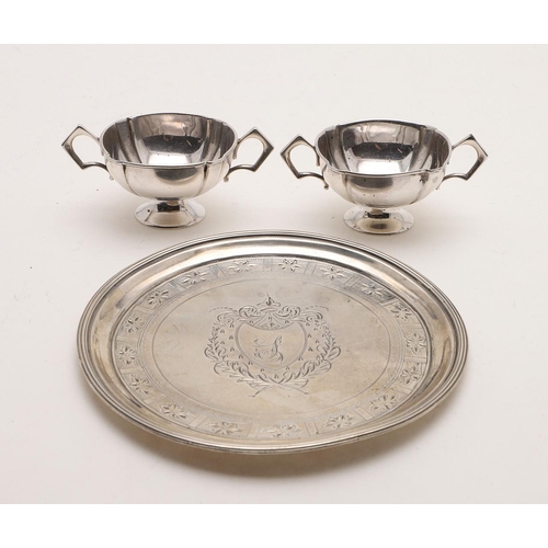 212 - A MIXED LOT OF SILVER. including a pair of Edwardian oval candlesticks (loaded bases), by Fordham & ... 