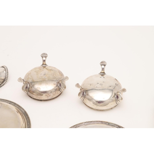 219 - A MIXED LOT OF SILVER. including a George III milk jug, a pair of German small dishes, a pair of Geo... 