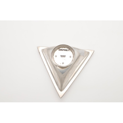 226 - A 20TH CENTURY SCOTTISH SILVER SALT. triangular and initialled 