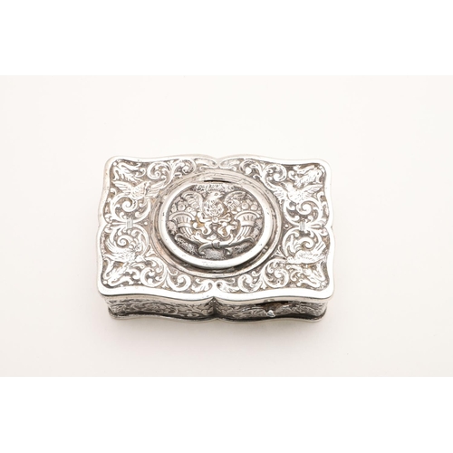 247 - A LATE 19TH CENTURY GERMAN SILVER SINGING BIRD BOX. in the manner of Karl Greisbaum, shaped rectangu... 