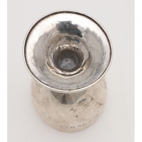 278 - A GEORGE III MINIATURE OR TOY SILVER WINE GOBLET. campana form, initialled & with a gilt interior, b... 