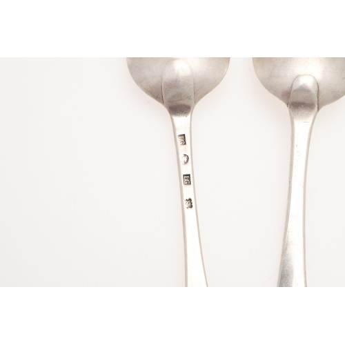 29 - THREE SCOTTISH SILVER TABLE SPOONS. two Hanoverian pattern spoons, one George II, by James Glen, Gla... 