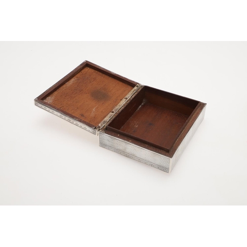 292 - A LATE 19TH/ EARLY 20TH CENTURY SILVER MOUNTED DRESSING TABLE BOX. rectangula with a wooden lining, ... 