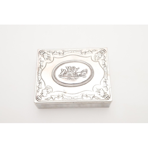 292 - A LATE 19TH/ EARLY 20TH CENTURY SILVER MOUNTED DRESSING TABLE BOX. rectangula with a wooden lining, ... 