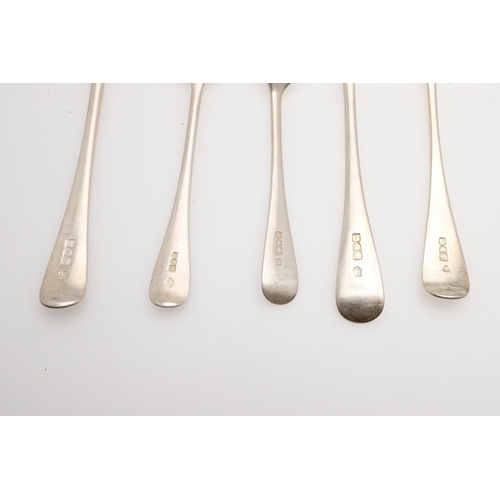 3 - A 20TH CENTURY MATCHED PART-CANTEEN OF OLD ENGLISH PATTERN SILVER FLATWARE. comprising of 12 table f... 