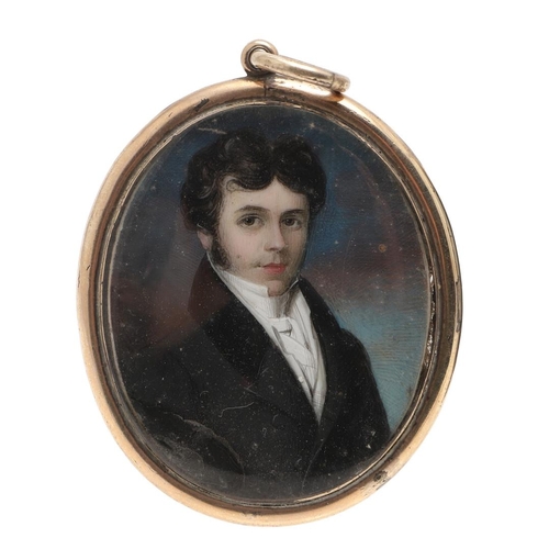 305 - ENGLISH SCHOOL LATE 18TH / EARLY 19TH C. Miniature portrait of Sir Richard de Capelle Brooke, Bart .... 