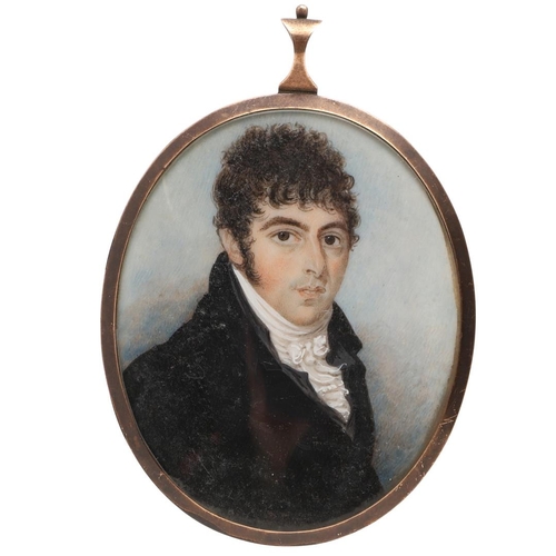 305 - ENGLISH SCHOOL LATE 18TH / EARLY 19TH C. Miniature portrait of Sir Richard de Capelle Brooke, Bart .... 