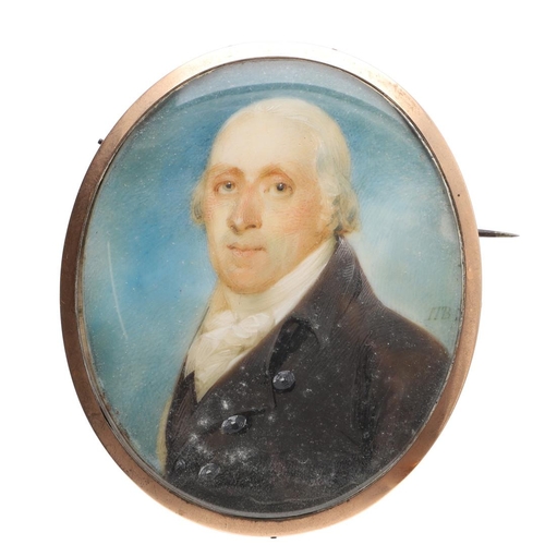 305 - ENGLISH SCHOOL LATE 18TH / EARLY 19TH C. Miniature portrait of Sir Richard de Capelle Brooke, Bart .... 