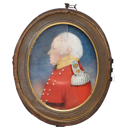 305 - ENGLISH SCHOOL LATE 18TH / EARLY 19TH C. Miniature portrait of Sir Richard de Capelle Brooke, Bart .... 