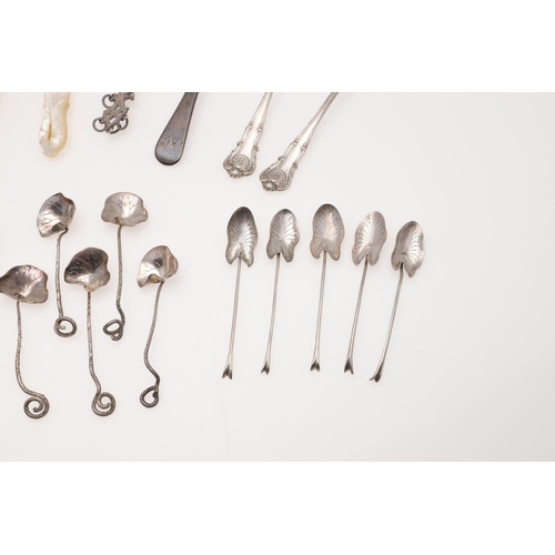 40 - MIXED BRITISH, CONTINENTAL & FOREIGN SILVER FLATWARE & CUTLERY. including 10 Far Eastern spoons with... 