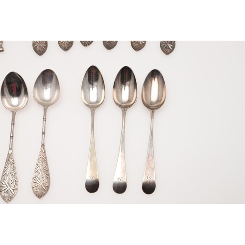 41 - TWO CASED SETS OF SIX LATE 19TH/ EARLY 20TH CENTURY CHINESE SILVER TEASPOONS. decorated with bamboo ... 