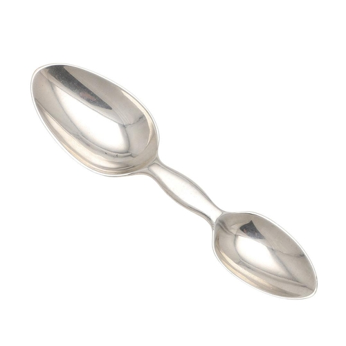 52 - AN ELIZABETH II SILVER DOUBLE-ENDED MEDICINE SPOON. by Wakely & Wheeler, London 1955; 5.6