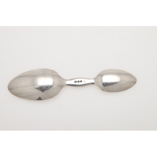 52 - AN ELIZABETH II SILVER DOUBLE-ENDED MEDICINE SPOON. by Wakely & Wheeler, London 1955; 5.6