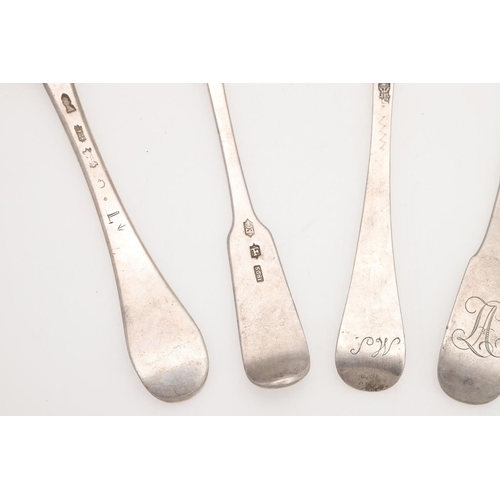 63 - FIVE VARIOUS CONTINENTAL/ FOREIGN SILVER TABLE SPOONS. a Maltese Fiddle pattern pair, & three others... 