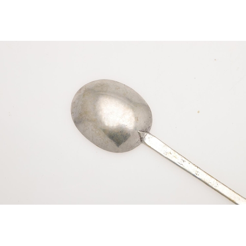 74 - A CHARLES II EAST ANGLIAN PROVINCIAL SILVER TREFID SPOON. with prick engraved initials at the top of... 