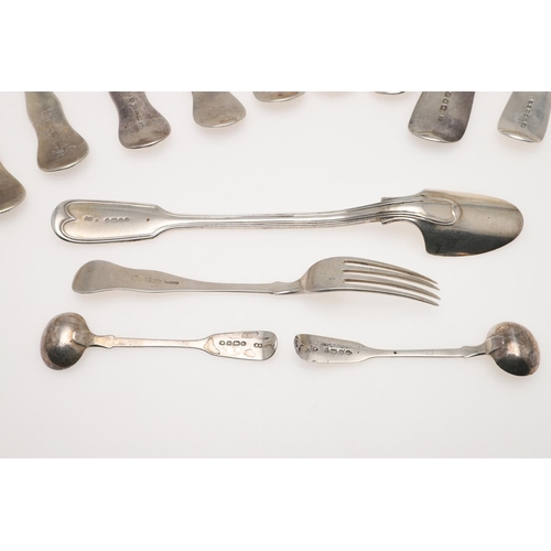 78 - MISCELLANEOUS SILVER FLATWARE. including 7 King's pattern table spoons (single struck), a pair of sa... 