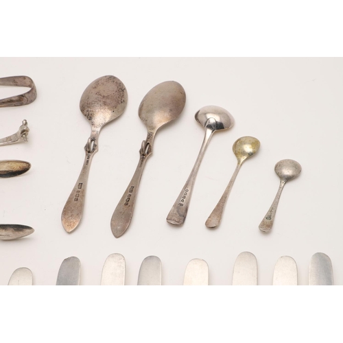 8 - MISCELLANEOUS SILVER FLATWARE & CUTLERY. to include a set of 8 Victorian table knives, crested (load... 