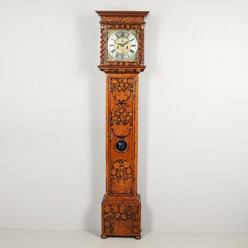 1129 - A LATE 17TH CENTURY WALNUT MARQUETRY LONGCASE CLOCK. the 11