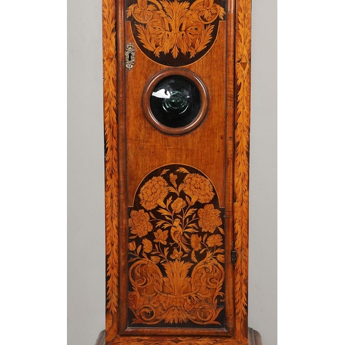 1129 - A LATE 17TH CENTURY WALNUT MARQUETRY LONGCASE CLOCK. the 11