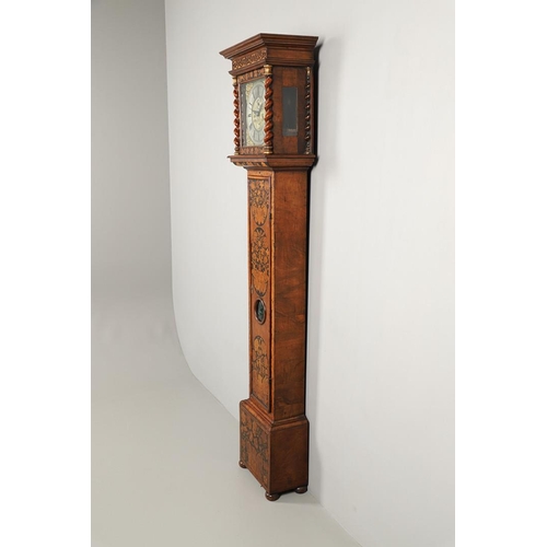 1129 - A LATE 17TH CENTURY WALNUT MARQUETRY LONGCASE CLOCK. the 11