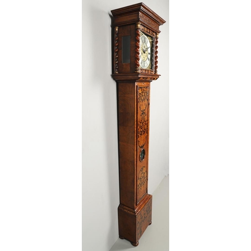 1129 - A LATE 17TH CENTURY WALNUT MARQUETRY LONGCASE CLOCK. the 11