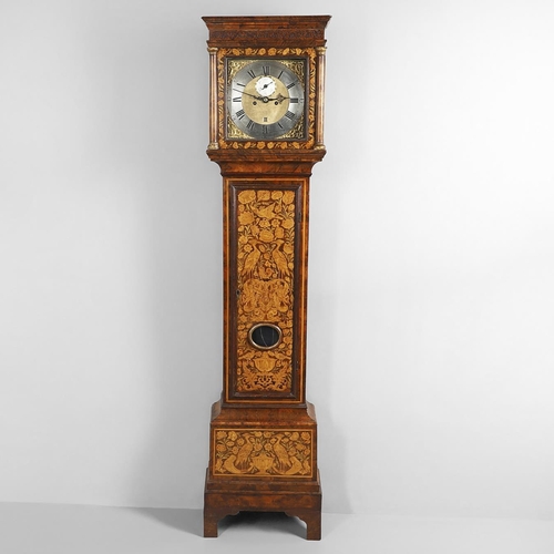 1130 - AN EARLY 18TH CENTURY WALNUT MARQUETRY LONGCASE. the 11 1/2