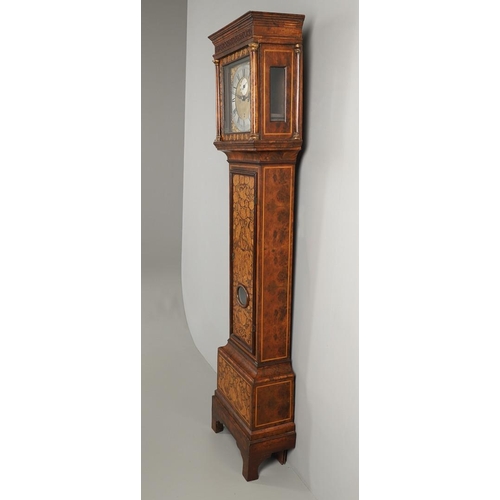 1130 - AN EARLY 18TH CENTURY WALNUT MARQUETRY LONGCASE. the 11 1/2