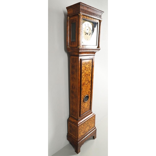 1130 - AN EARLY 18TH CENTURY WALNUT MARQUETRY LONGCASE. the 11 1/2