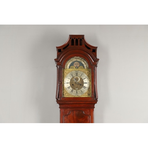 1133 - A MID 18TH CENTURY MAHOGANY LONGCASE CLOCK. the 11