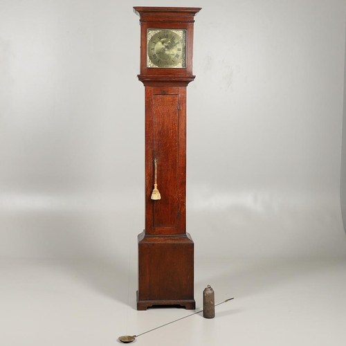 1135 - A LATE 18TH CENTURY OAK LONGCASE CLOCK. the 10