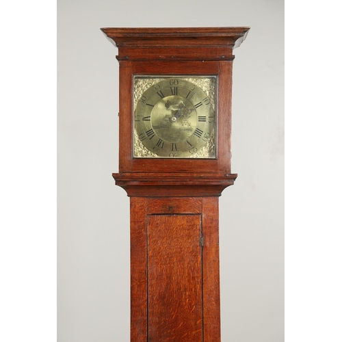 1135 - A LATE 18TH CENTURY OAK LONGCASE CLOCK. the 10