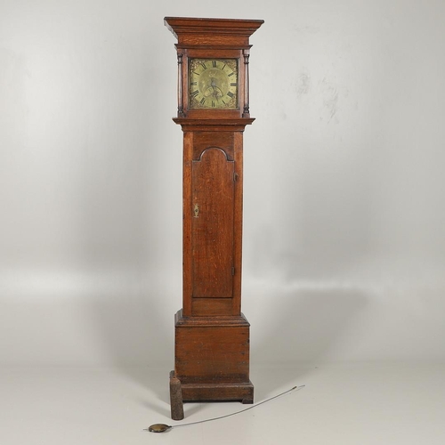 1136 - AN 18TH CENTURY OAK 30 HOUR LONGCASE CLOCK. the 9 1/2