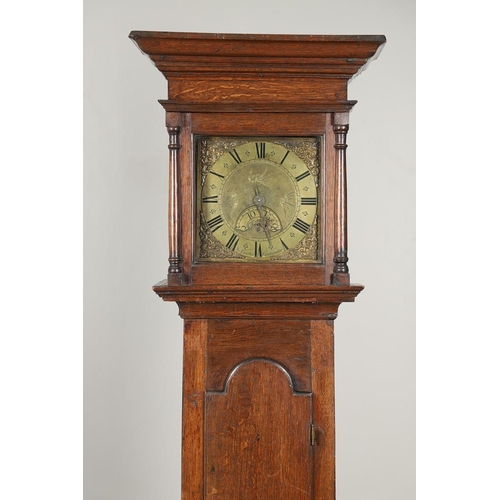 1136 - AN 18TH CENTURY OAK 30 HOUR LONGCASE CLOCK. the 9 1/2