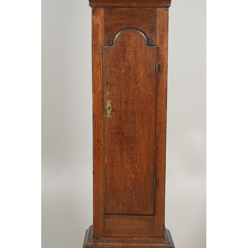 1136 - AN 18TH CENTURY OAK 30 HOUR LONGCASE CLOCK. the 9 1/2